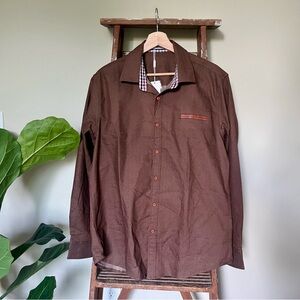Classic Brown Casual Button-Down Shirt